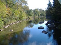 A branch of Perkiomen Creek. [This is not on Christian's land.] The Perkiomen has many branches in this part of Montgomery County. 2008