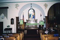 Inside the Old Goshenhoppen Reformed UCC church